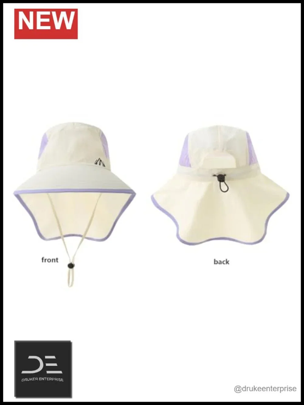 UPF 50+ Wide Brim Sun Hat with Ponytail Hole Water Resistant Foldable